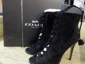 Coach Size 5M Lena Lux Suede Black Shoes