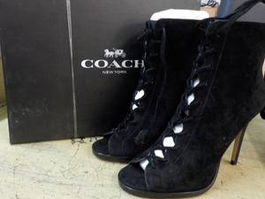 Coach Size 5M Lena Lux Suede Black Shoes