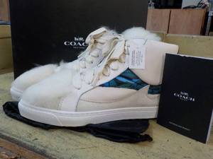 Coach Size 7M Soft Smooth Calf Suede Chalk Shoes