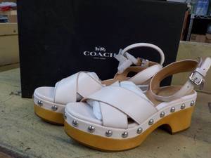 Coach Size 7M Soft Smooth Calf Suede Chalk Shoes
