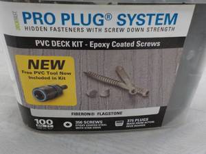 Pro Plug System Covers 100 sq ft PVC Deck Kit- epoxy coated screws