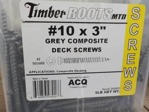 Timber Roots 5 lb. x #10 x 3 Grey Composite Deck Screws