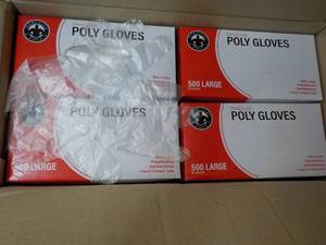 case of 10,000 Polyethyene Gloves size Large
