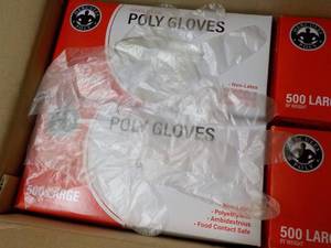 case of 10,000 Polyethyene Gloves size Large