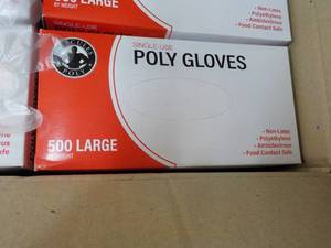 case of 10,000 Polyethyene Gloves size Large