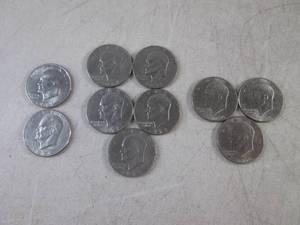 lot 134 image: (CNTR) 10 Eisenhower Dollar Coins 1971, 74, 5) 78 and 3 Bicentennial