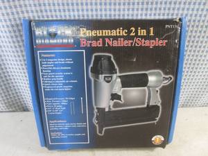 lot 140 image: (BS) Black Diamond Pneumatic 2 in 1 Brad Nailer  Stapler with Box