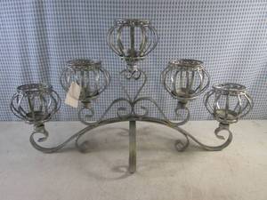 lot 31 image: (FDS) Large Metal Candle Holder - 26 W x 14 34 H