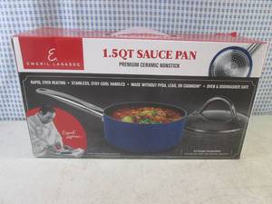lot 159 image: (CSB) Emeril Lagasse 1.5 Qt Ceramic Nonstick Sauce Pan - New