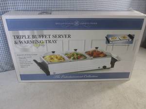 lot 166 image: (EW6) Triple Buffet Server & Warming Tray