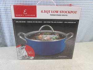 lot 167 image: (EW3) Emeril Lagasse 4.5 Qt Ceramic Nonstick Low Stockpot