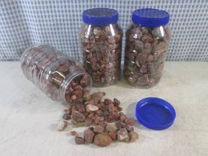 lot 175 image: (BS) 3 Jars of Unpolished Agates...