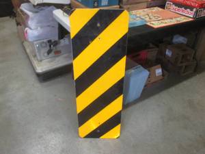 lot 179 image: (BR1) Retired Hazard Warning Road Sign - 36 x 12