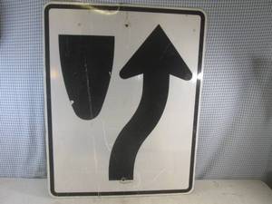 lot 183 image: (BR1) Retired Keep Right Road Sign - 30 x 24
