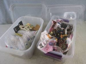 lot 320 image: (BSB) 2 Small Bins with Lids Full of Small Figurines Etc
