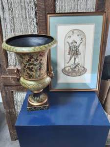 Floral Urn 18 & Framed Print The Rose Juggler 16x23 By Alice Scott (Signed & Numbered)
