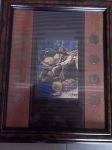 Framed US Coin Art With Liberty Nickels