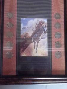 Framed US Coin Art With Buffalo Nickels