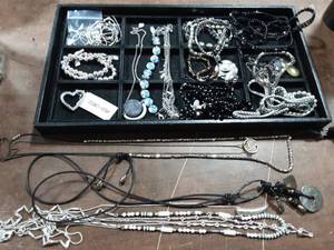 Contents On Tray & Bag Of Assorted Jewelry (Tray Not Included)