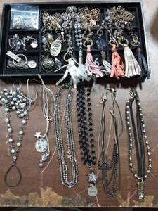 Contents On Tray & Bag Of Assorted Jewelry (Tray Not Included)
