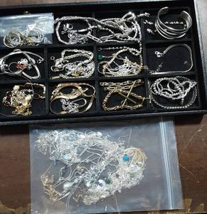 Contents On Tray & Bag Of Assorted Jewelry (Tray Not Included)