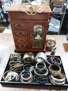 Jewelry Box, Bracelets, Tiara, Clock, Misc.
