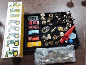 John Deere Mini Tractors, Assorted Brass Miniatures, Matchbox & Disney Cars