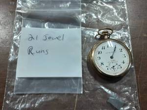 21 Jewel Pocket Watch (Runs)