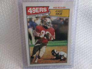 lot 113 image: 1987 Topps Jerry Rice Card...