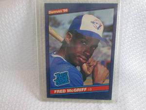lot 122 image: 1986 Donruss Fred McGriff Rookie Ca...