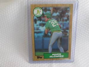 lot 134 image: 1987 Topps Mark McGwire Card...