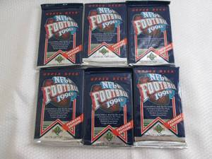 lot 148 image: 6 1991 Upper Deck Football Packs...