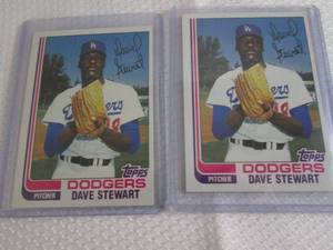 lot 155 image: 2 1982 Topps Dave Stewart Rookie Ca...