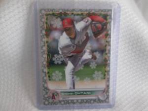 lot 182 image: 2022 Topps Holiday Shohei Ohtani Me...