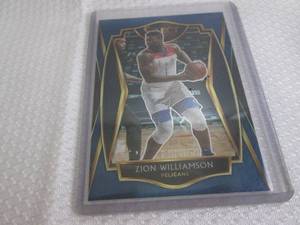 lot 204 image: 2020-21 Select Blue Zion Williamson...