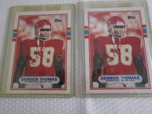 lot 210 image: 1989 Topps Derrick Thomas Rookie Ca...
