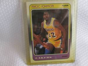 lot 217 image: 1988-89 Fleer Magic Johnson Card...