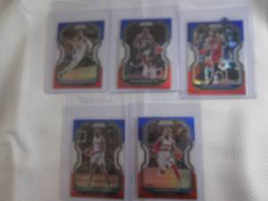 lot 15 image: 2020-21 Prizm Red White & Blue Priz...