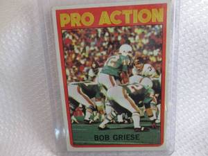lot 25 image: 1972 Topps Bob Griese Pro Action Ca...