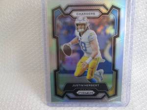 lot 80 image: 2023 Prizm Justin Herbert Silver Pr...