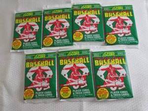lot 88 image: 7 1991 Score Baseball Series 1 Pack...