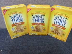 lot 420 image: 3- 8.5 oz Wheat Thins...