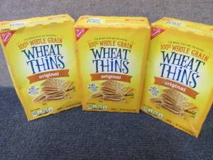 lot 421 image: 3- 8.5 oz Wheat Thins...