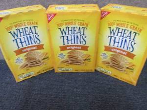 lot 422 image: 3- 8.5 oz Wheat Thins...