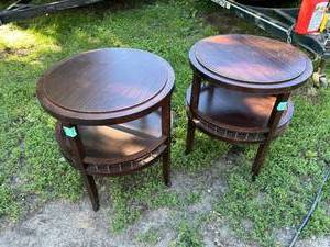 2 Large Round End Tables