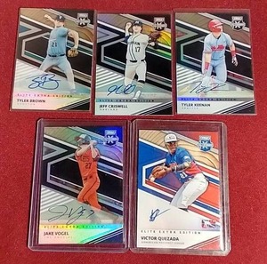 lot 22 image: (5) Autographed Baseball Prospect Cards