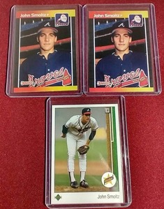 lot 24 image: (3) 1989 John Smoltz Rookie Cards