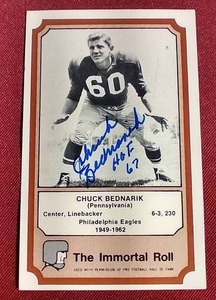 lot 25 image: Autographed Chuck Bednarik Card