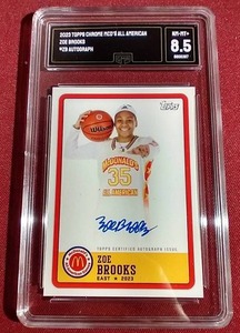lot 26 image: 2023 Topps Chrome McDonalds Zoe Brooks Autograph Card - GMA 8.5