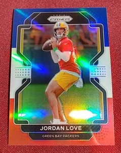 lot 28 image: 2021 Prizm Jordan Love RedWhiteBlue Prizm Card